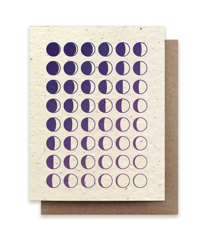 Card - Moon Phase Birthday Card - Plantable Seed Paper