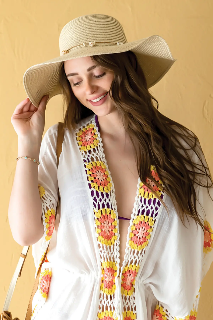 Vaughn Straw Hat with Seashell Band