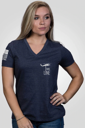 I Stand Women's Relaxed Fit V-Neck Shirt - Navy