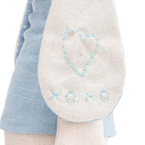 Linen Plush Nursery Keepsake - Blue Bunny