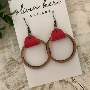 Earrings - Wood Hoops