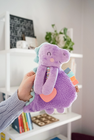 Itzy Lovey Plush and Teether Toy - Dempsey the Dino