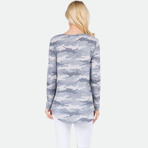 Rae Women's Long Sleeve Vintage Camouflage - Beige