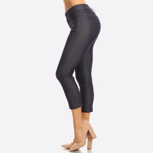 Nantucket Women's Classic Skinny Capri Jeggings - Navy