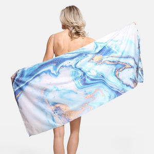Marbled Beach Towel and Tote - Two-in-One