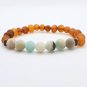 RBA - Adult CHUNKY Baltic Amber + Gemstone Bracelet