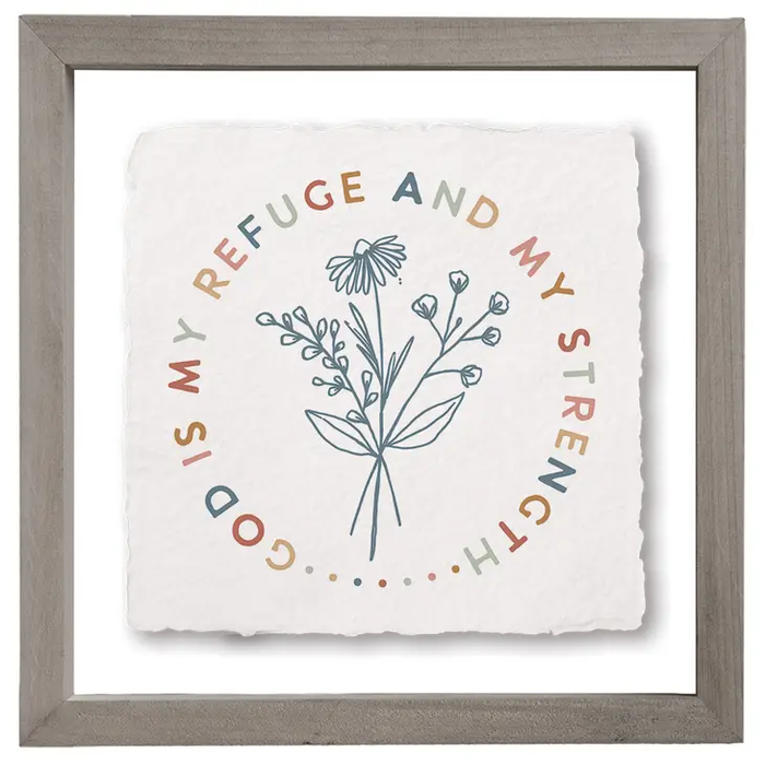 Refuge and Strength - Floating Wall Art Square