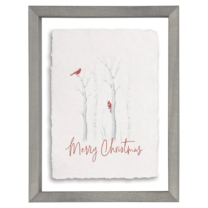 Merry Christmas Cardinals - Floating Art Rectangle