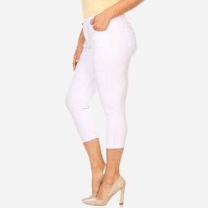 Nantucket Women's Classic Plus Size Capri Jeggings - White