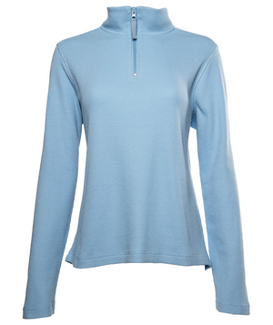 Women's Waffle Quarter Zip Pullover - Chambray