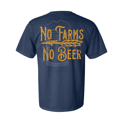 No Farms No Beer Short Sleeve Tee - Midnight Blue
