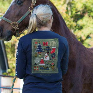 Itsa - Christmas Collage - Long Sleeve - Navy