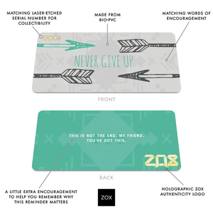 ZOX Wristband - Never Give Up - Medium Size