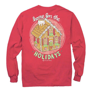 Itsa - YOUTH LONG SLEEVE - Gingerbread House - Red