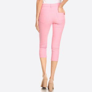 Nantucket Women's Classic Skinny Capri Jeggings - Light Pink