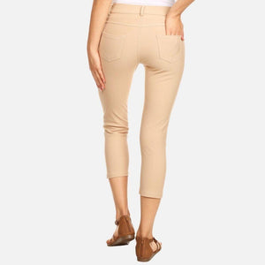 Nantucket Women's Classic Skinny Capri Jeggings - Camel