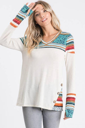 Cashmere Knit Sweater with Contrast - Jade