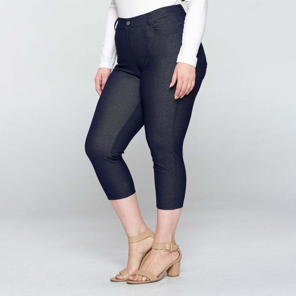 Nantucket Women's Classic Plus Size Capri Jeggings - Navy