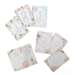 Double-Sided Baby Milestone Cards - Floral Cards