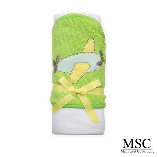 Hooded Towel - Stitch Lime Airplane