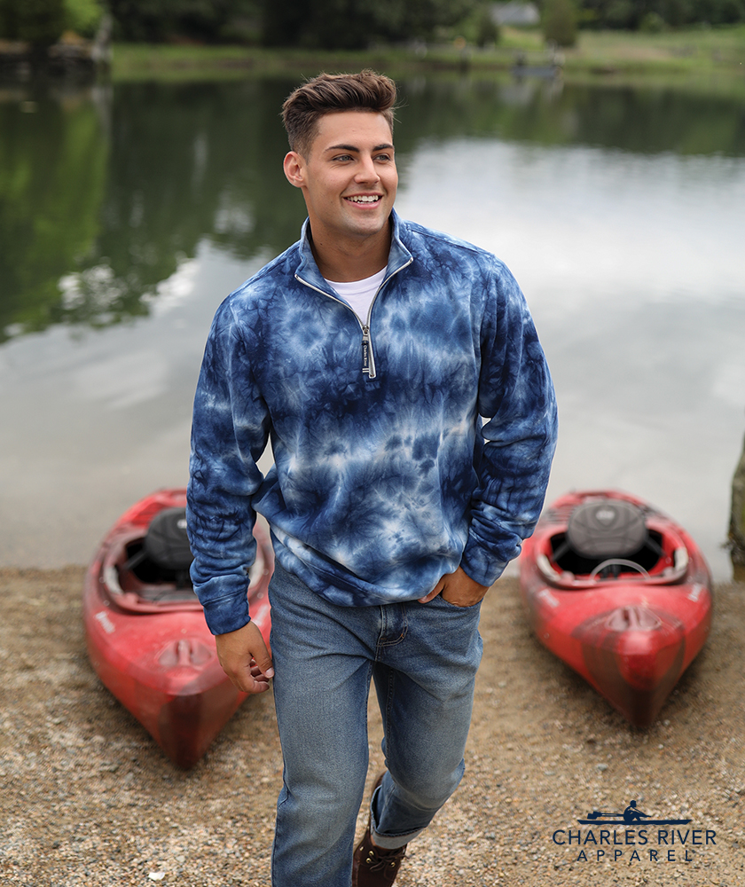 Crosswind Quarter Zip Sweatshirt Tie-Dye 9359T - Navy