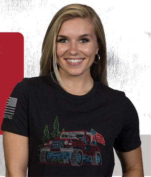 Neon Jeep Woman's Relaxed Fit T-Shirt - Heather Dark Grey
