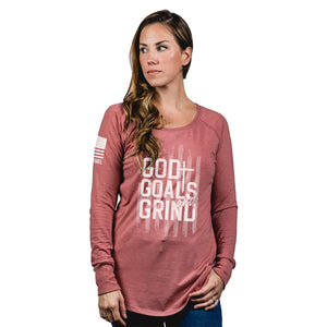God Goals and Grind Women's Long Sleeve - Blushfrost