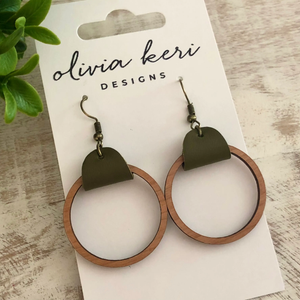 Earrings - Wood Hoops