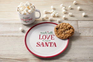 Christmas Melamine Milk & Cookies Set - Made for Santa