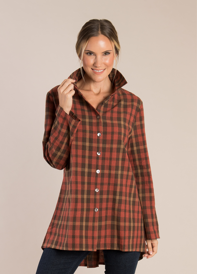 Simply Noelle Plaid Zipper Back Top - XSmall (4-6)