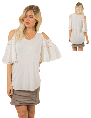 Simply Noelle Wingin' It Cold Shoulder Top - XSmall (4-6)