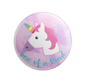 Badge Button - Printed - Unicorn One of Kind