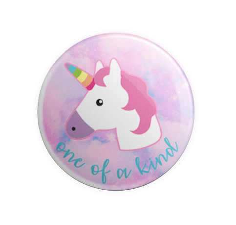 Badge Button - Printed - Unicorn One of Kind