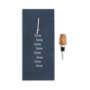 Wine Bottle Bag & Stopper - Love