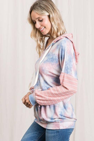 Tana's Tie Dye Hoodie Sweatshirt - Pink