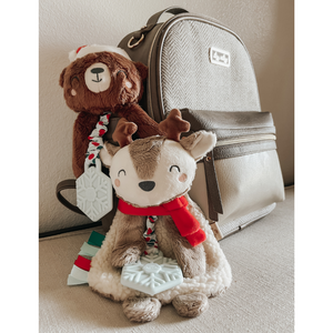 Itzy Lovey Plush + Teether Toy - Holiday Bear