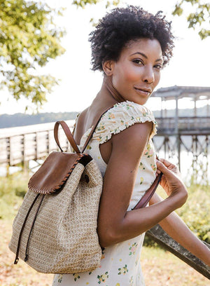 Jen & Co Chloe Crossbody with Guitar Strap - Straw Brown