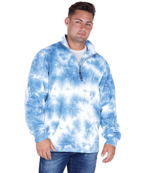 Crosswind Quarter Zip Sweatshirt Tie-Dye 9359T - Blue