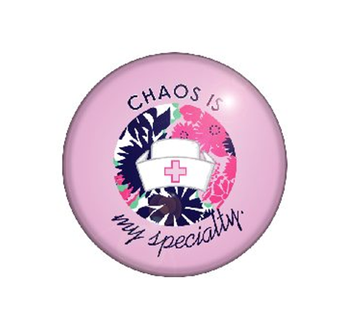 Badge Button - Printed - Chaos Is My Specialty