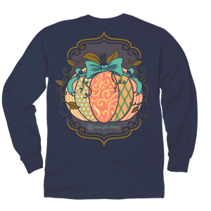 ITSA - Pattern Pumpkin - Long Sleeve T-Shirt - Navy
