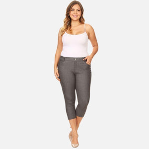 Nantucket Women's Classic Plus Size Capri Jeggings - Grey