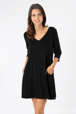Simply Noelle Everyday Basic Knit Dress - Black