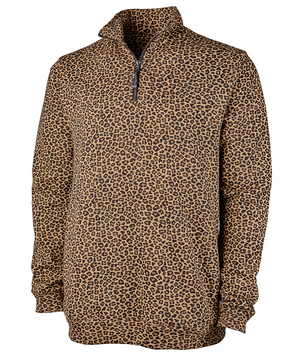 Crosswind Quarter Zip Sweatshirt - Leopard