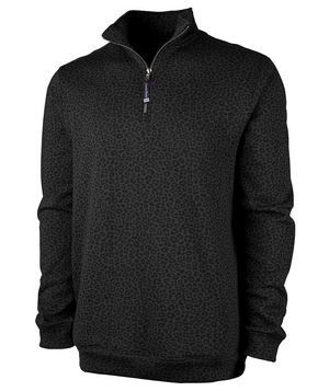 Crosswind Quarter Zip Sweatshirt - Black Leopard