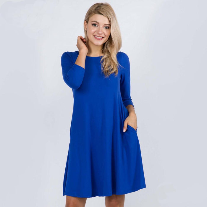 Women's Swing Dress - Royal Blue