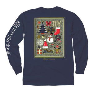Itsa - Christmas Collage - Long Sleeve - Navy