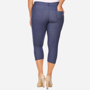 Nantucket Women's Classic Plus Size Capri Jeggings - Dark Blue