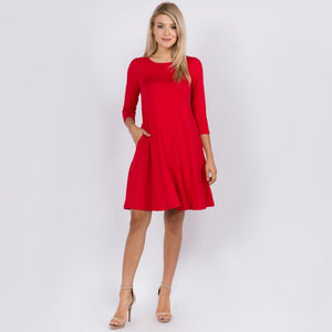Women's Swing Dress - Red