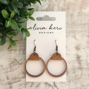 Earrings - Wood Hoops