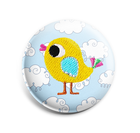 Badge - Embroidered Funky Bird